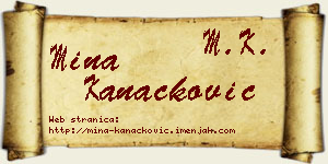 Mina Kanačković vizit kartica